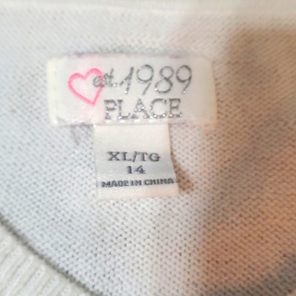 Beautiful spring sweater white cardigan with floral overlay childrens pl… - Picture 2 of 3